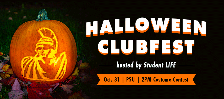 Halloween Clubfest October 31st 2:00 p.m. costume contest in the Parks Student Union Building