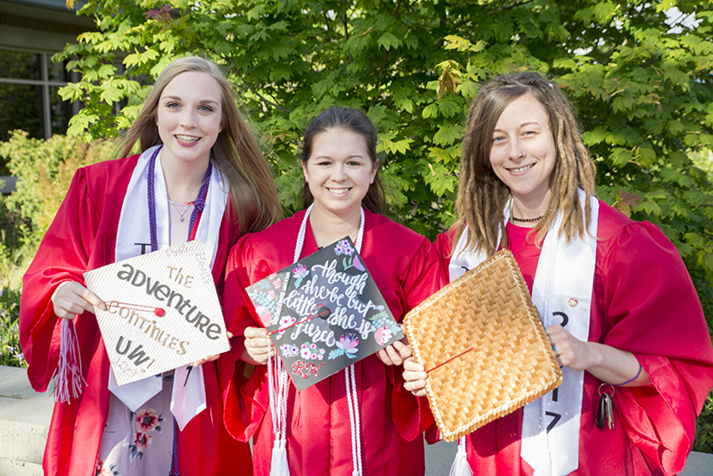 Kyla Ruse, Ashley Hanson and Brittany Crolley 2017 TRiO graduates