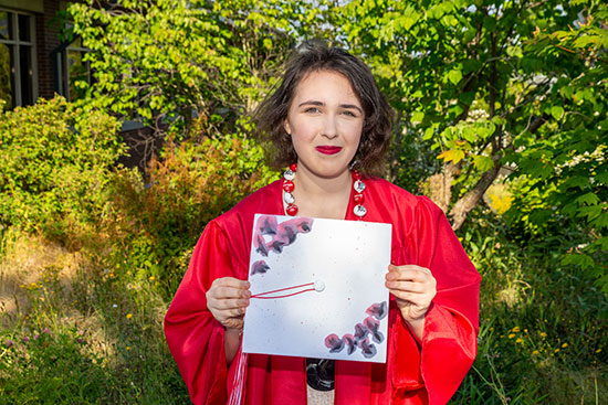 Honors student Karenna Blomberg at EvCC commencement ceremony