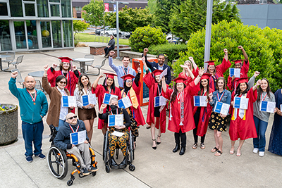 EvCC 2022 Outstanding Graduates celebrate with President Dr. Darrell Cain