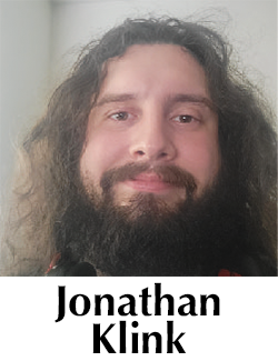 portrait of the artist, text reads jonathan klink