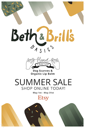 Elizabeth Payne- light and summery poster for Beth and Brills Basics