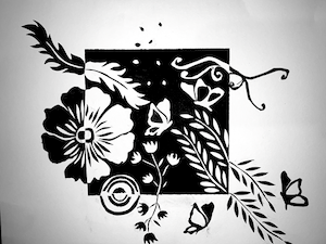 Julendy Mijangos- cut paper drawing.