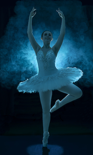 Bob Reese- photo of a ballerina with blue aura behind her.