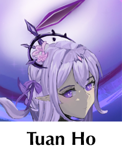 illustration of a fantasy character on a purple background. Text reads Tuan Ho.
