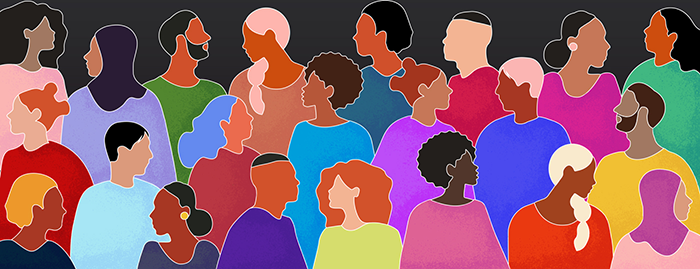 an illustration representing diversity, equity, and social justice
