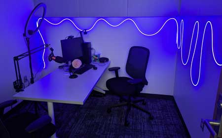 Production Studio with blue LED